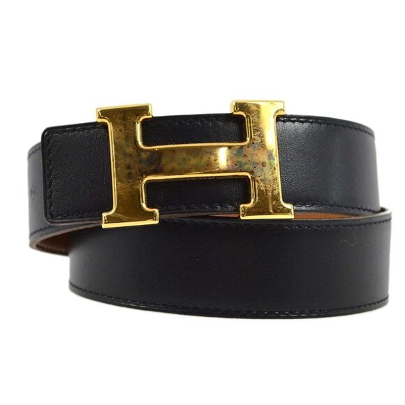Hermes Box Calf Constance Reversible Belt #70 Small Good □F R 191452 - Picture 1 of 7